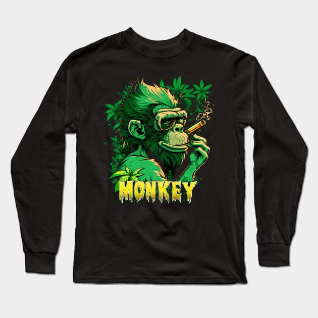 Monkey Lover Long Sleeve T-Shirt by Lional Studio